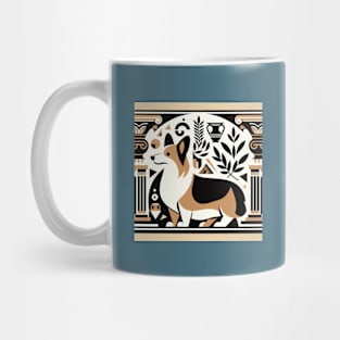 Grecian Tricolor Corgi Design Mug